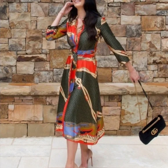 Zara Scarf Print Shirt Dress - Picture 6 of 8